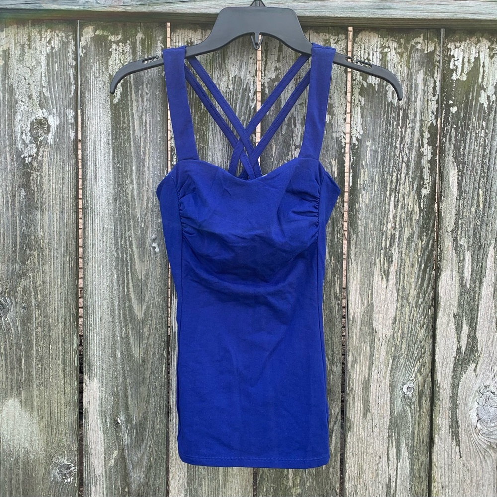 Express NWT XSmall Blue Crisscross Bra Top
